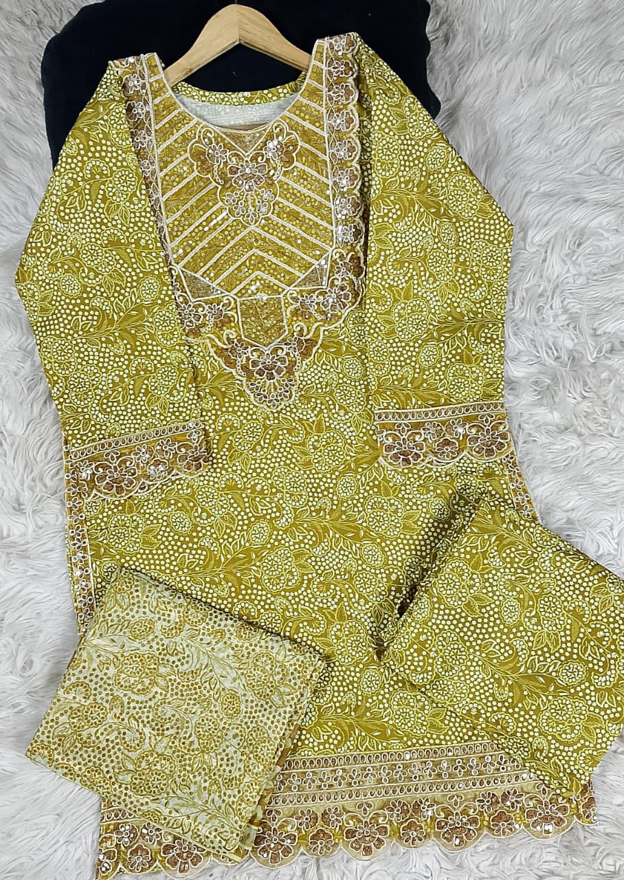 3 PIECE - EMBROIDERED LAWN SUIT