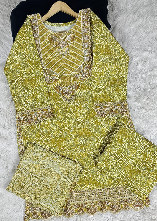 3 PIECE - EMBROIDERED LAWN SUIT