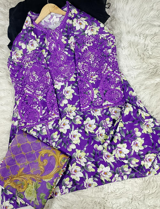 3 PIECE - EMBROIDERED LAWN SUIT