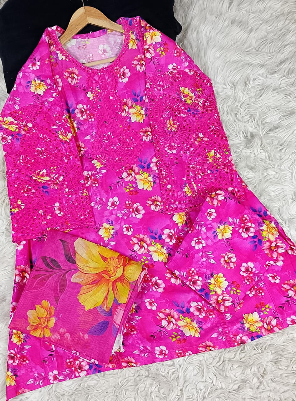 3 PIECE - EMBROIDERED LAWN SUIT