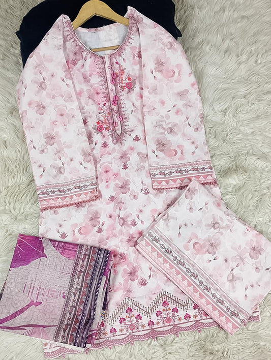 3 PIECE - EMBROIDERED LAWN SUIT