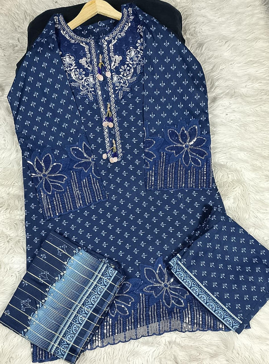 3 PIECE - EMBROIDERED LAWN SUIT