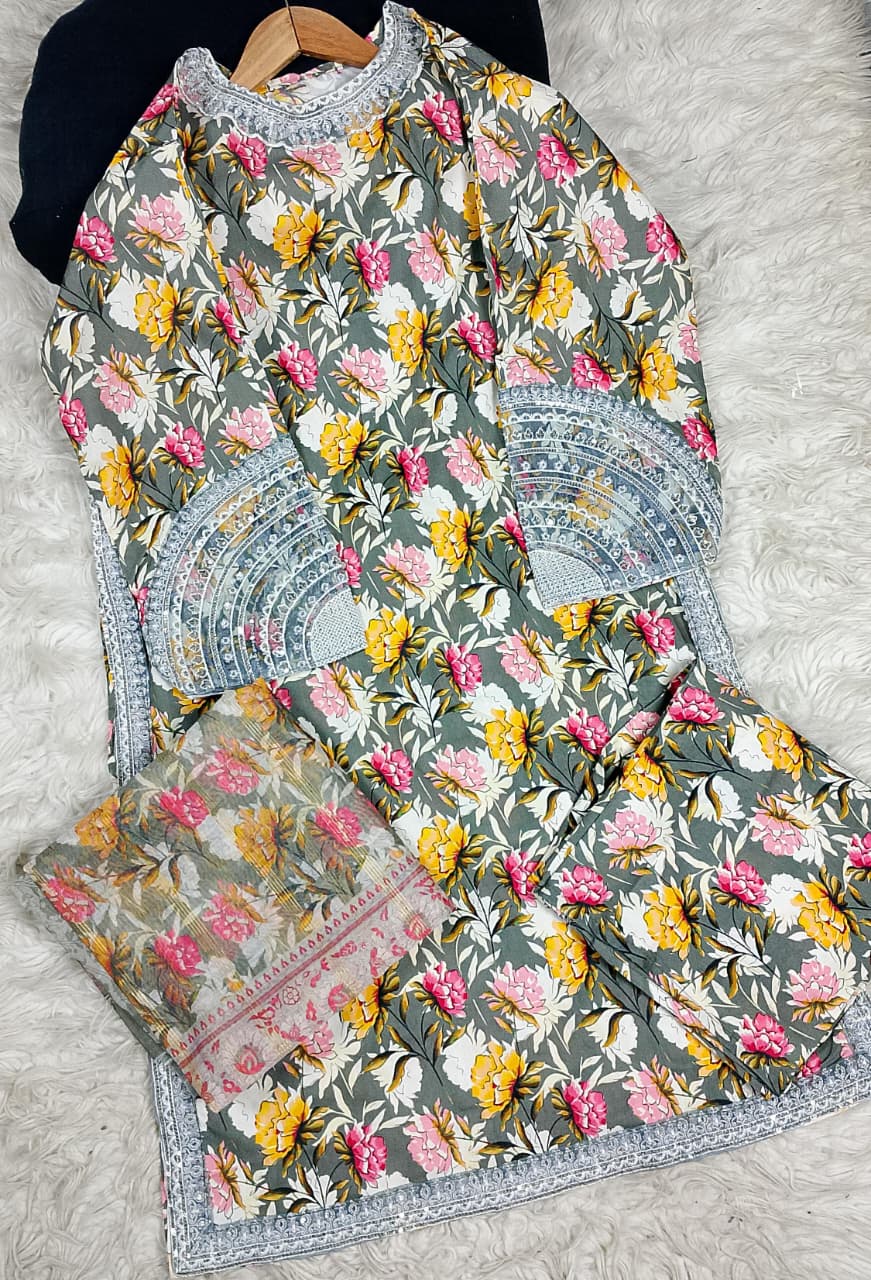 3 PIECE - EMBROIDERED LAWN SUIT