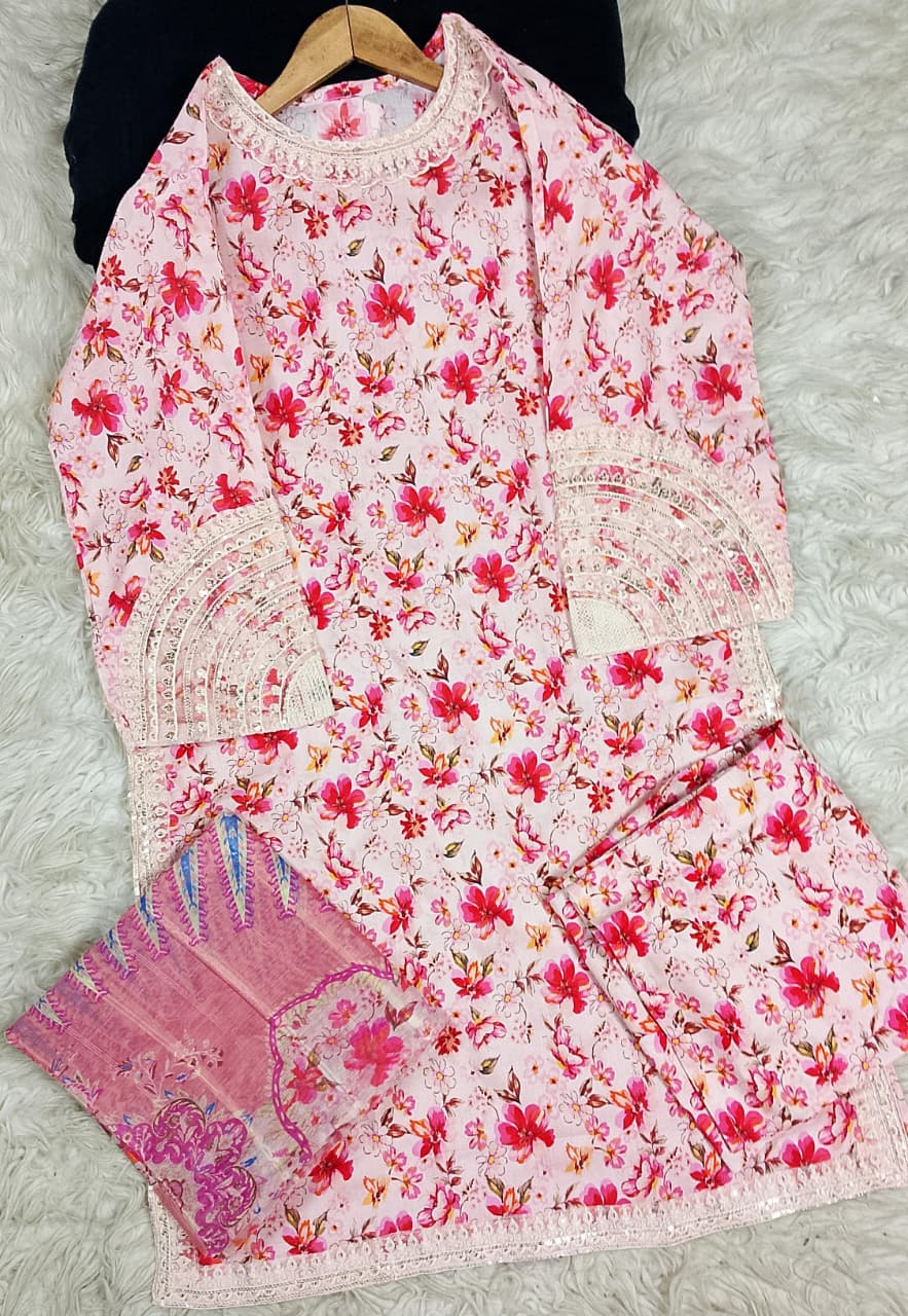 3 PIECE - EMBROIDERED LAWN SUIT