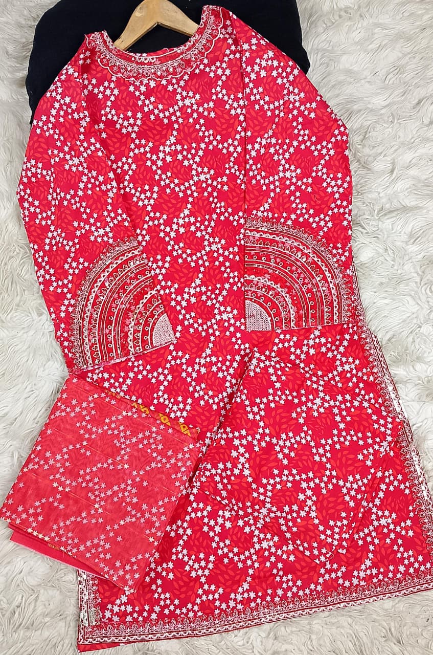 3 PIECE - EMBROIDERED LAWN SUIT