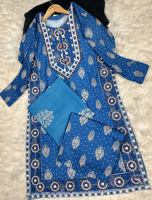 3 PIECE - EMBROIDERED LAWN SUIT