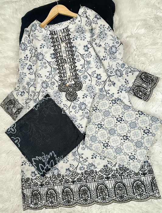 3 PIECE - EMBROIDERED LAWN SUIT