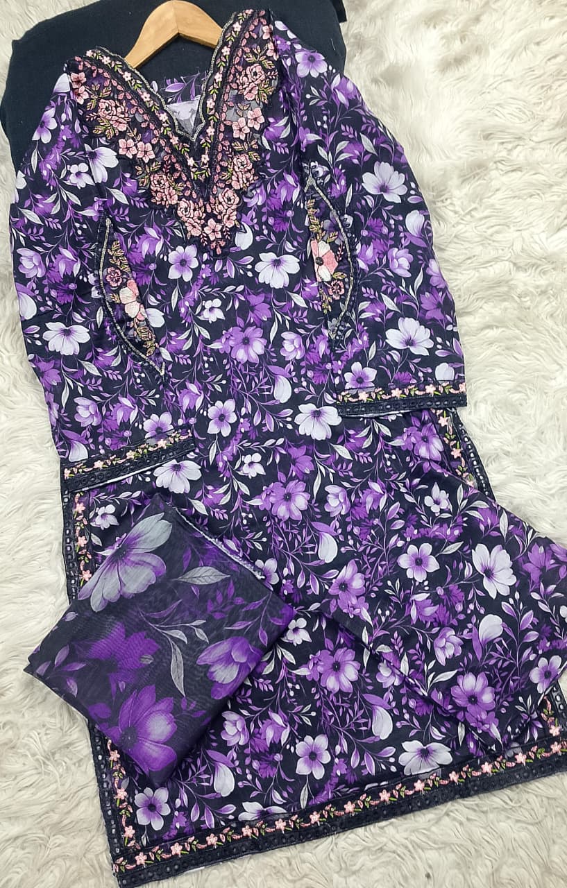 3 PIECE - EMBROIDERED LAWN SUIT