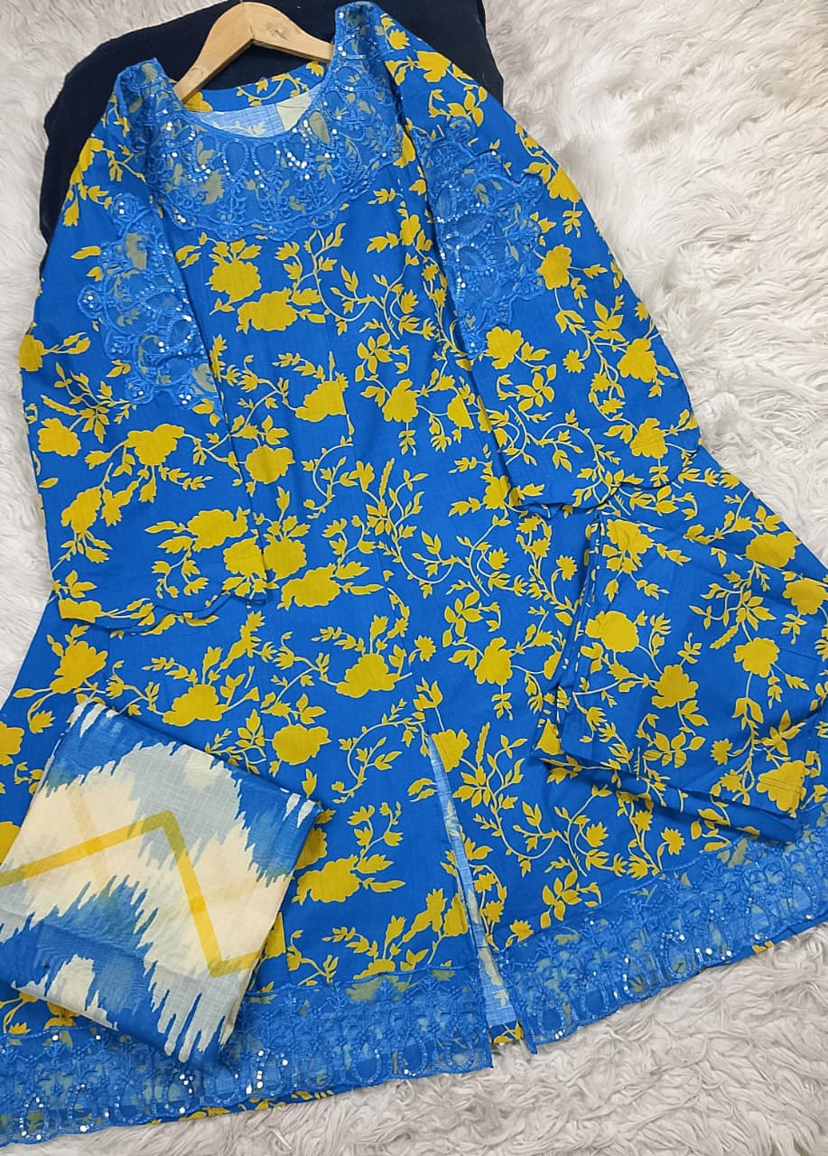 3 PIECE - EMBROIDERED LAWN SUIT