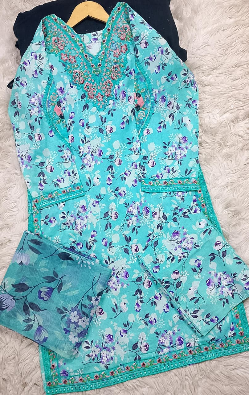 3 PIECE - EMBROIDERED LAWN SUIT