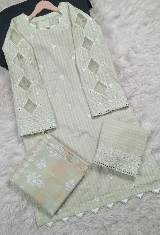 3 PIECE - EMBROIDERED LAWN SUIT
