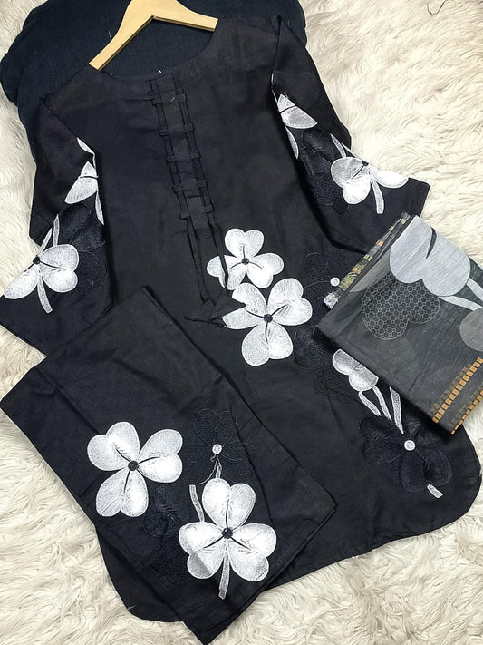 3 PIECE - EMBROIDERED LAWN SUIT
