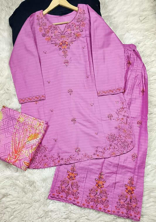3 PIECE - EMBROIDERED LAWN SUIT