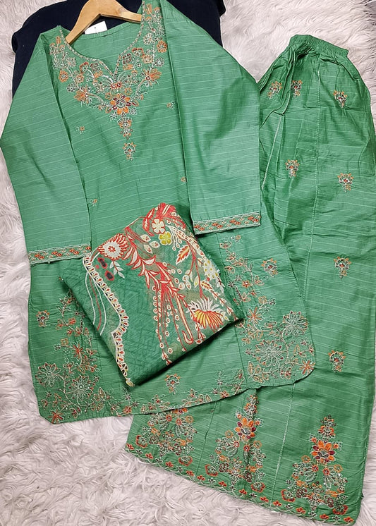 3 PIECE - EMBROIDERED LAWN SUIT