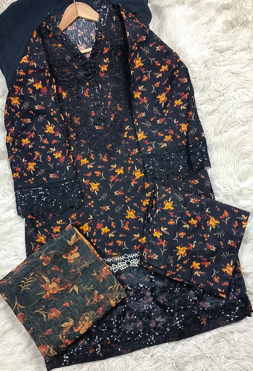 3 PIECE - EMBROIDERED LAWN SUIT