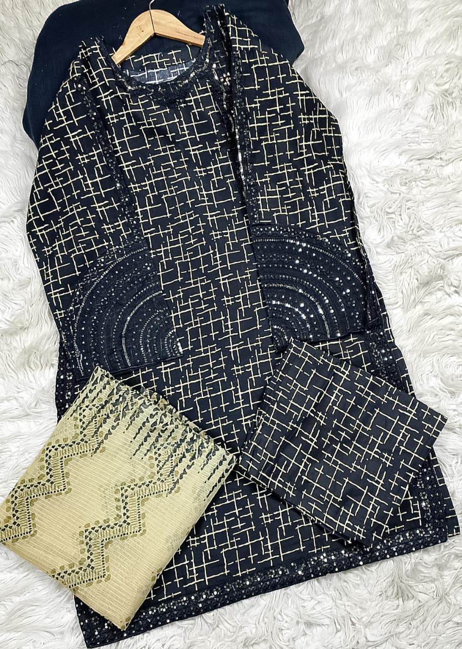 3 PIECE - EMBROIDERED LAWN SUIT