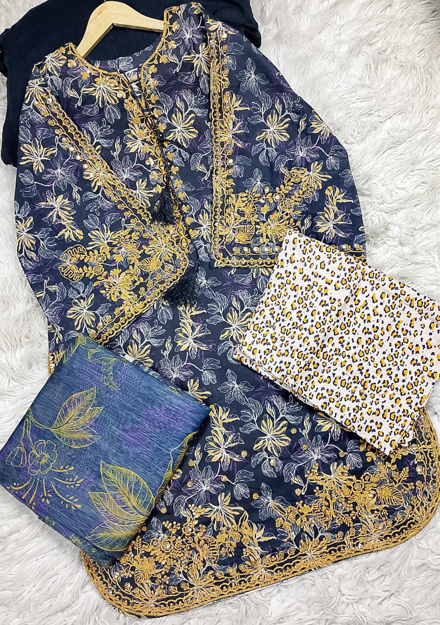 3 PIECE - EMBROIDERED LAWN SUIT