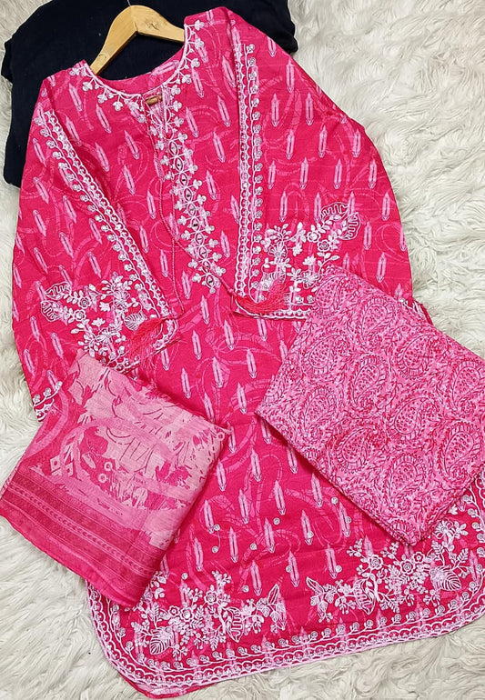 3 PIECE - EMBROIDERED LAWN SUIT