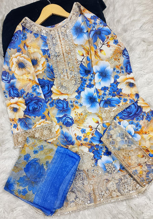 3 PIECE - EMBROIDERED LAWN SUIT
