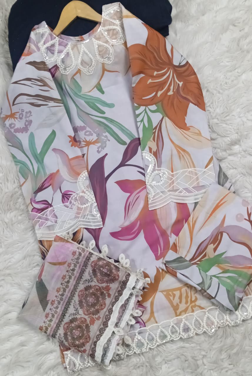 3 PIECE - EMBROIDERED LAWN SUIT