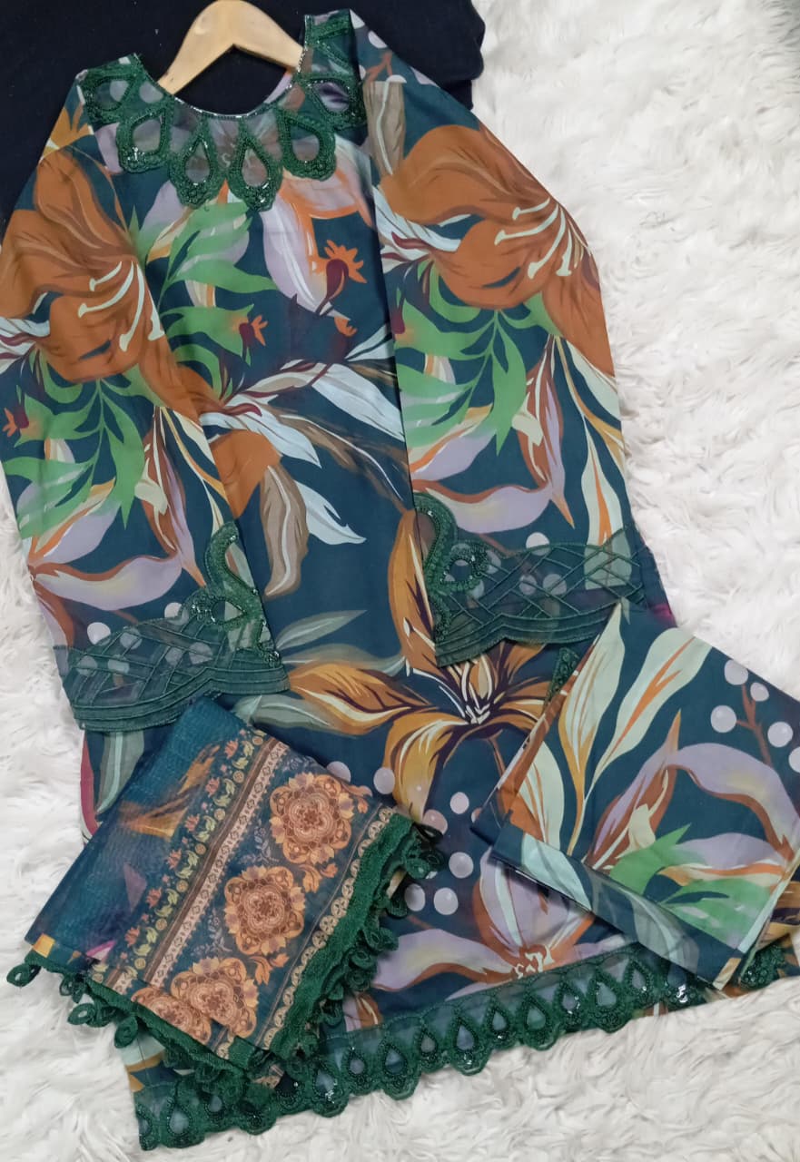 3 PIECE - EMBROIDERED LAWN SUIT