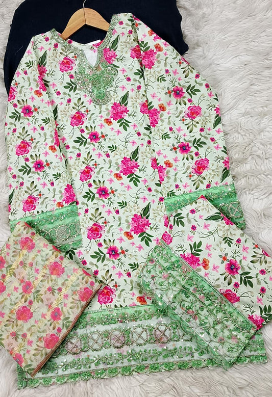 3 PIECE - EMBROIDERED LAWN SUIT