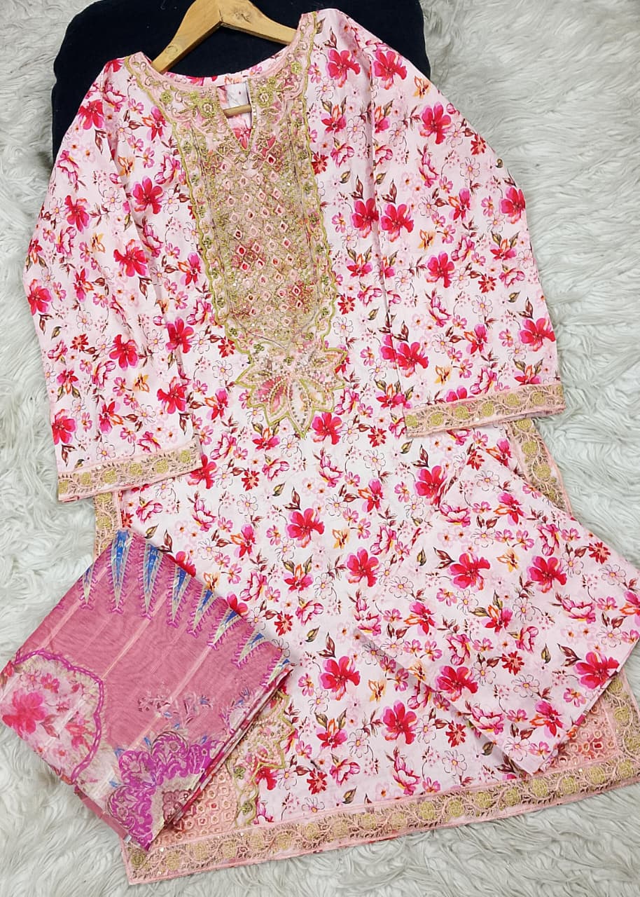 3 PIECE - EMBROIDERED LAWN SUIT