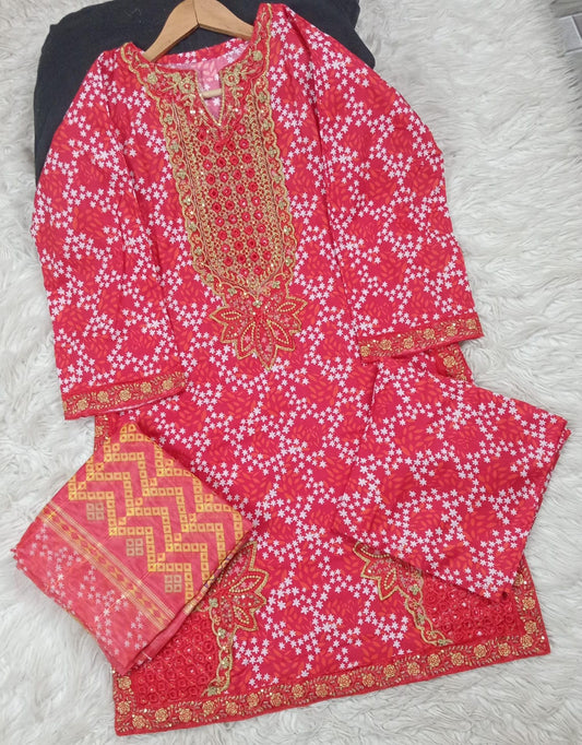 3 PIECE - EMBROIDERED LAWN SUIT