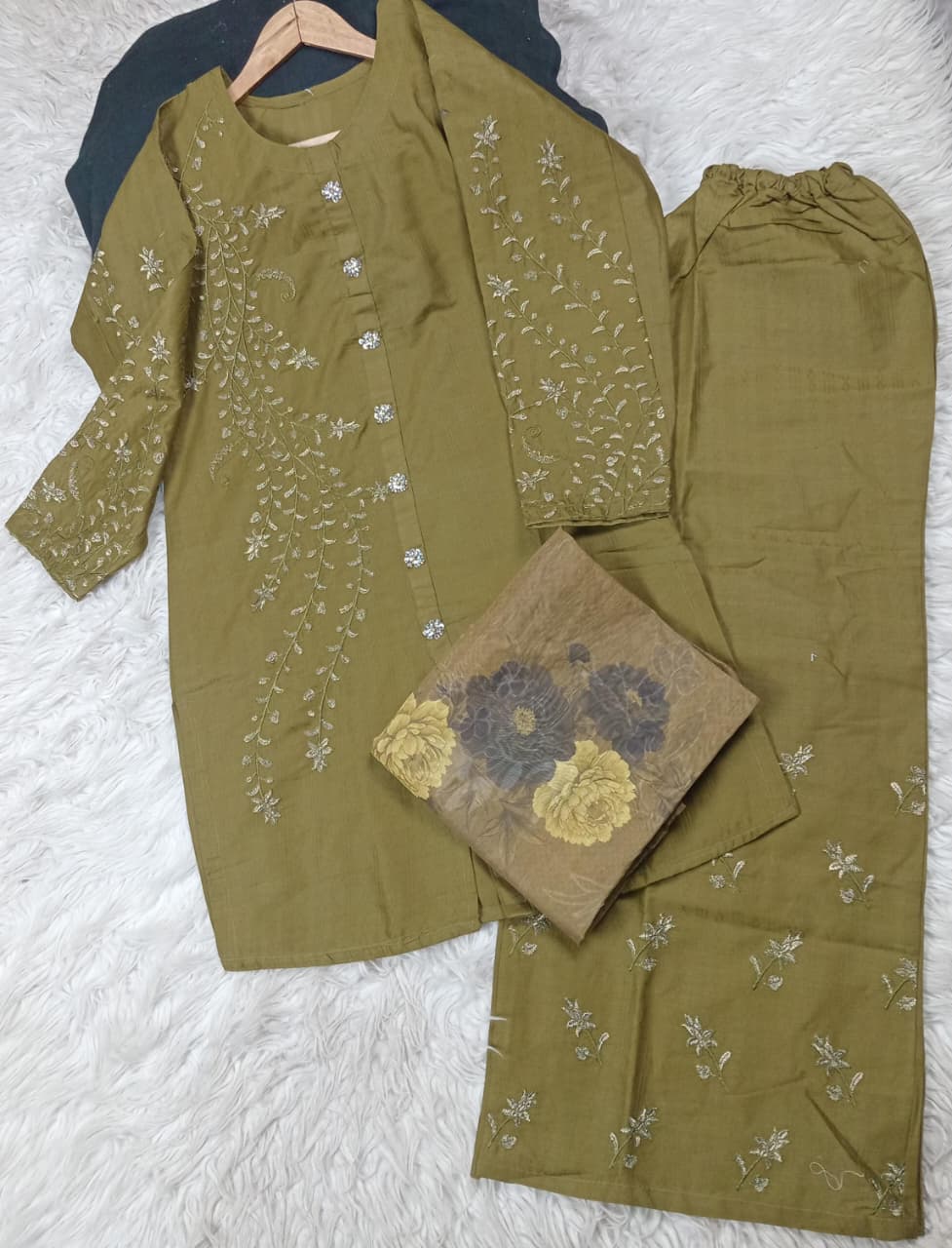 3 PIECE - EMBROIDERED LAWN SUIT