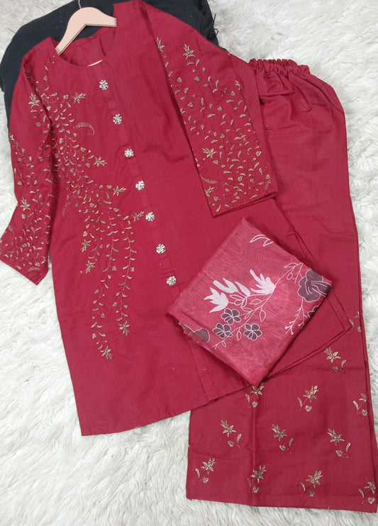 3 PIECE - EMBROIDERED LAWN SUIT