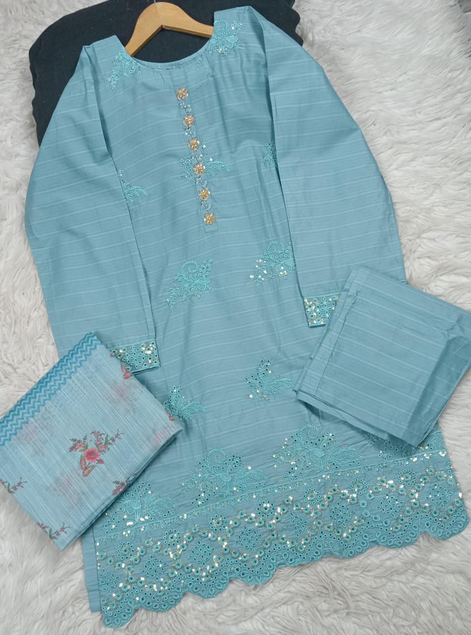 3 PIECE - EMBROIDERED LAWN SUIT