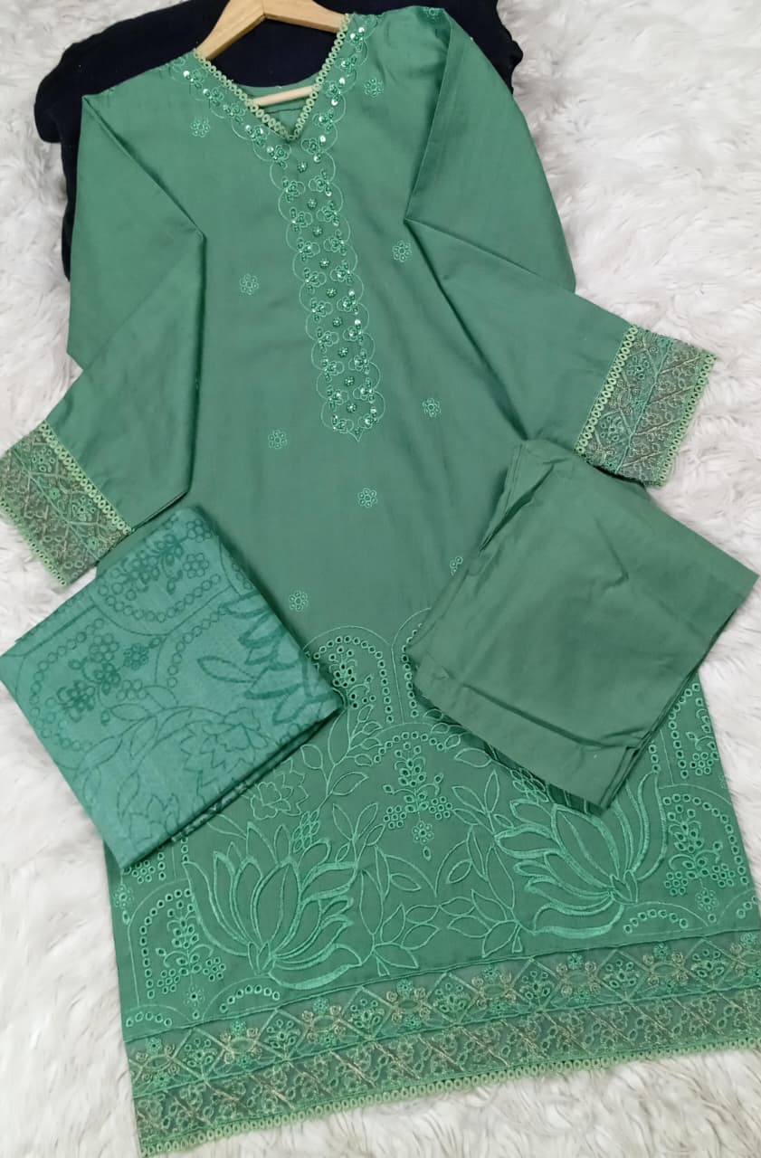 3 PIECE - EMBROIDERED LAWN SUIT