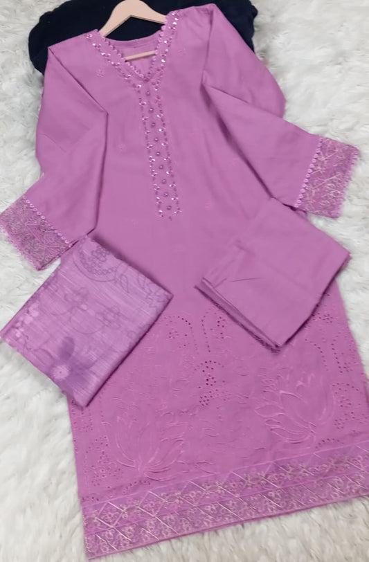 3 PIECE - EMBROIDERED LAWN SUIT