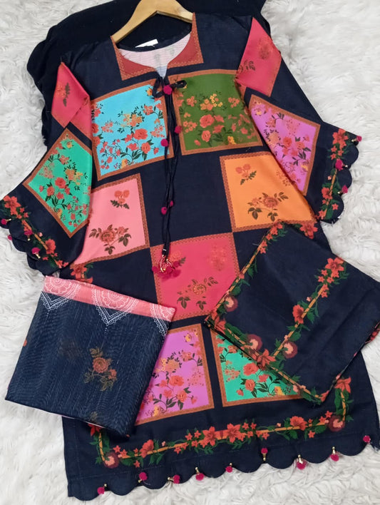 3 PIECE - EMBROIDERED LAWN SUIT