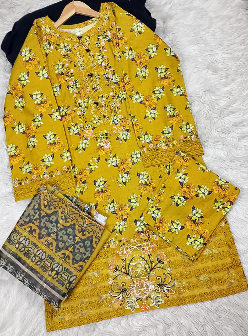 3 PIECE - EMBROIDERED LAWN SUIT