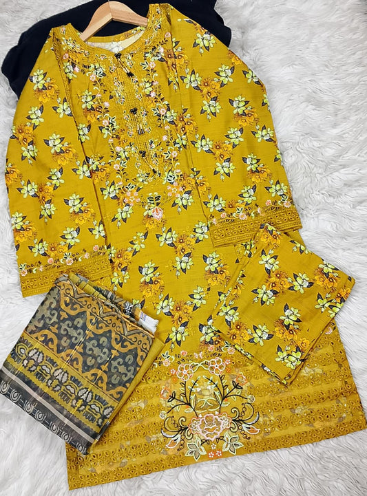 3 PIECE - EMBROIDERED LAWN SUIT