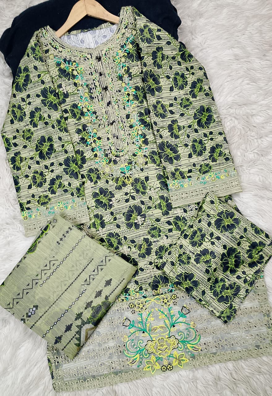 3 PIECE - EMBROIDERED LAWN SUIT