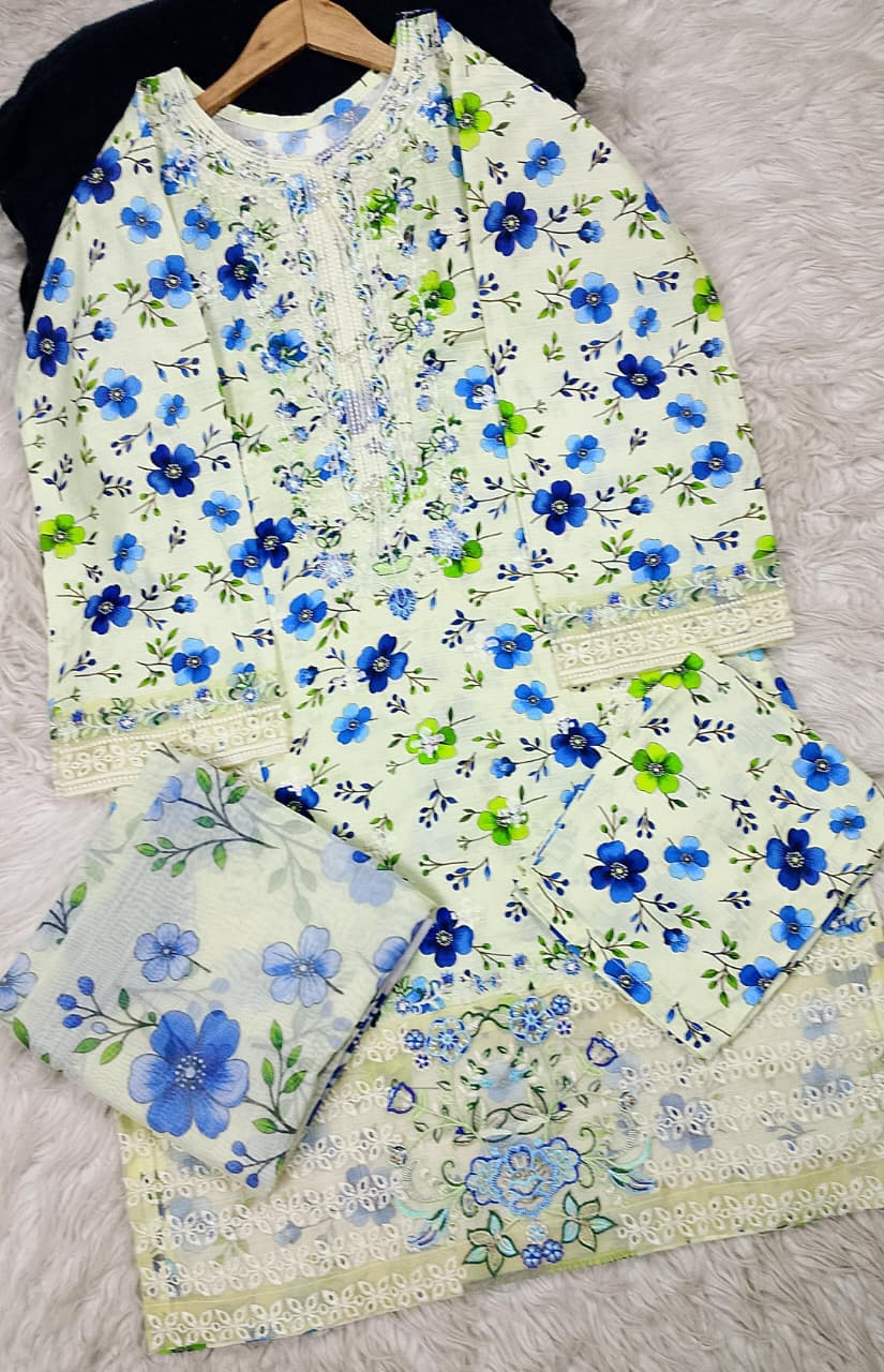 3 PIECE - EMBROIDERED LAWN SUIT