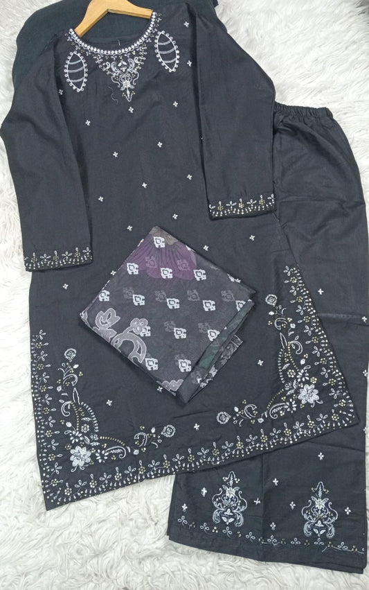 3 PIECE - EMBROIDERED LAWN SUIT