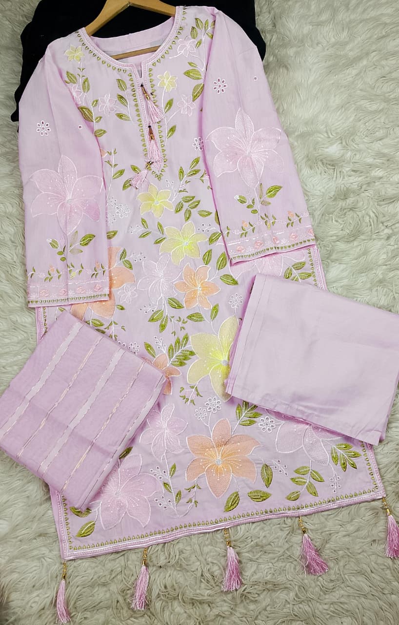 3 PIECE - EMBROIDERED LAWN SUIT