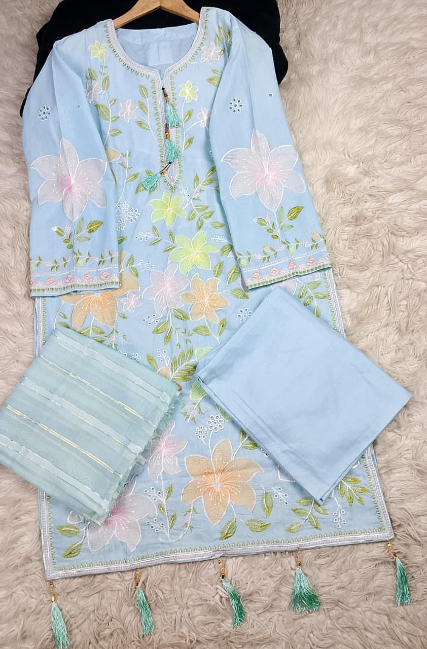 3 PIECE - EMBROIDERED LAWN SUIT