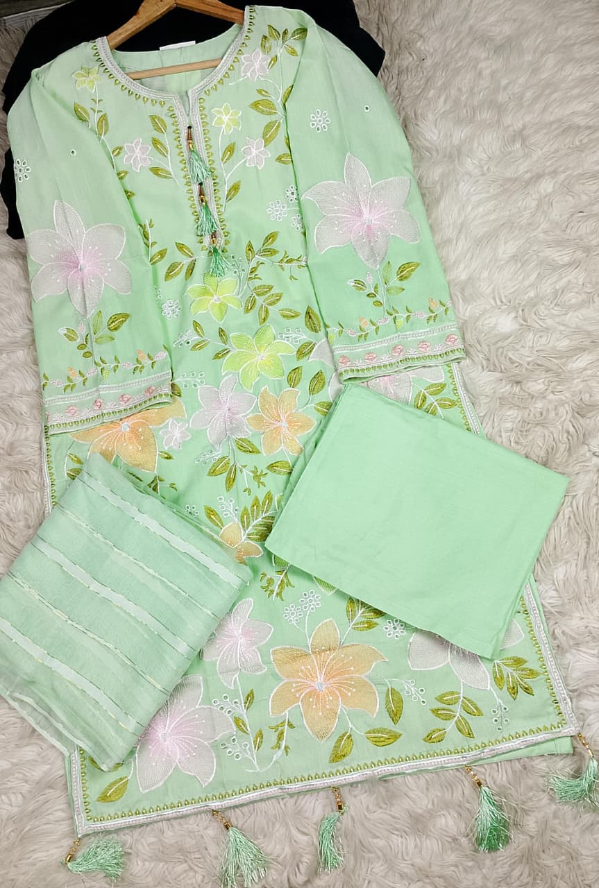 3 PIECE - EMBROIDERED LAWN SUIT