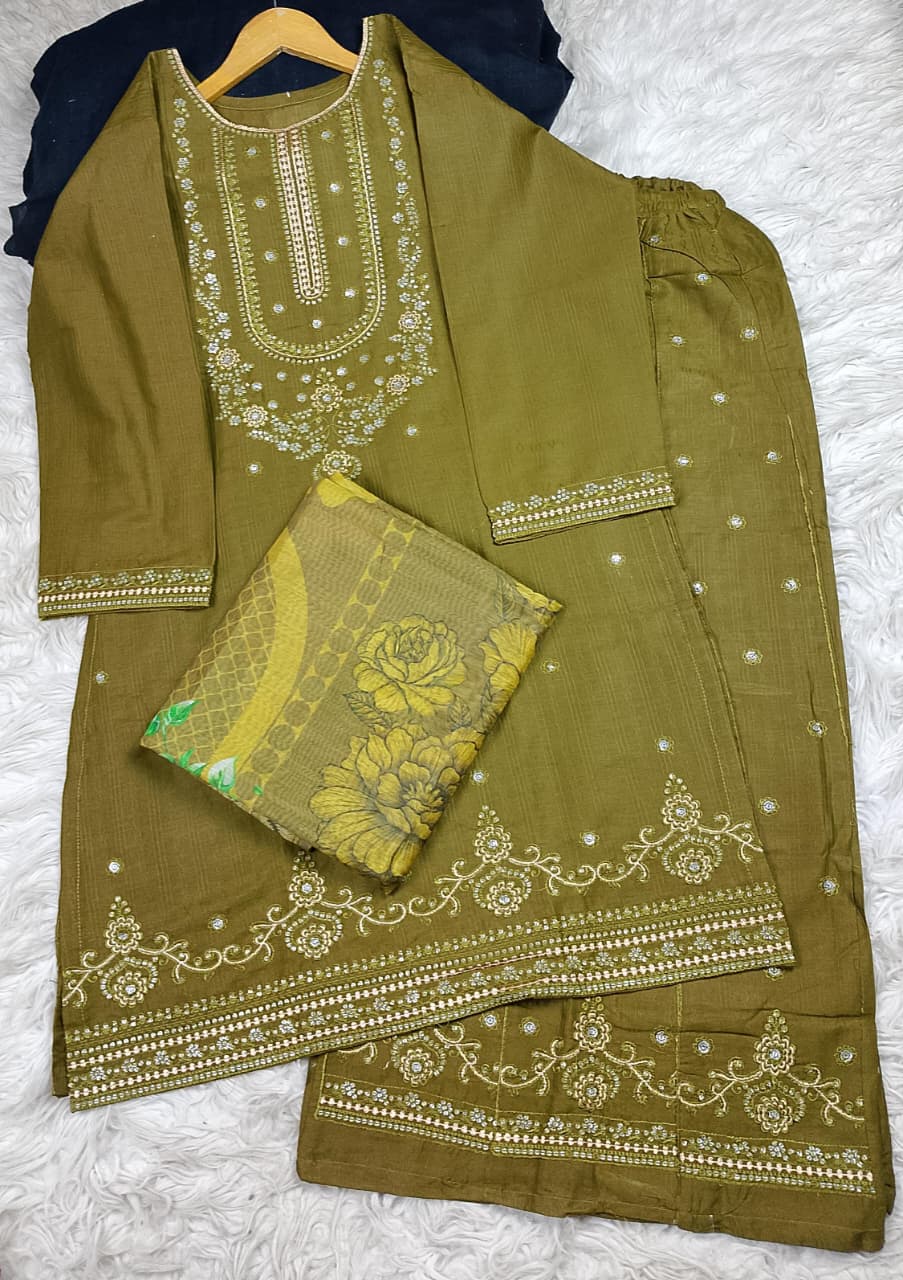 3 PIECE - EMBROIDERED LAWN SUIT
