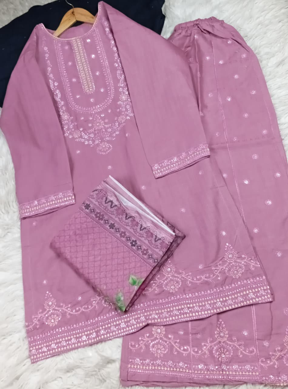 3 PIECE - EMBROIDERED LAWN SUIT