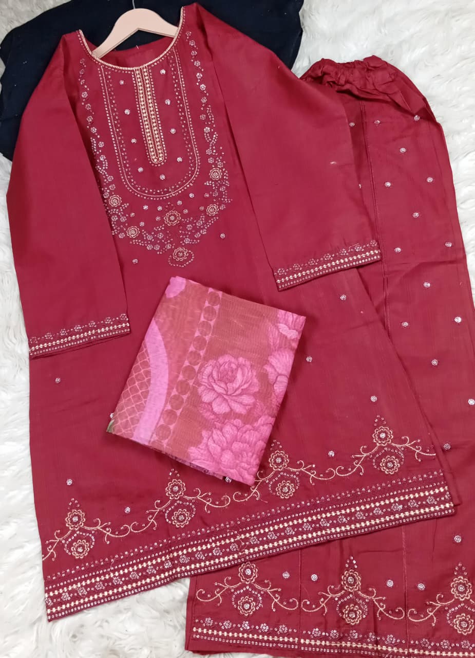 3 PIECE - EMBROIDERED LAWN SUIT
