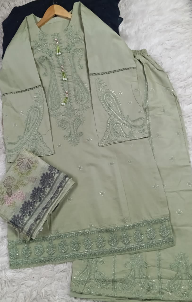 3 PIECE - EMBROIDERED LAWN SUIT