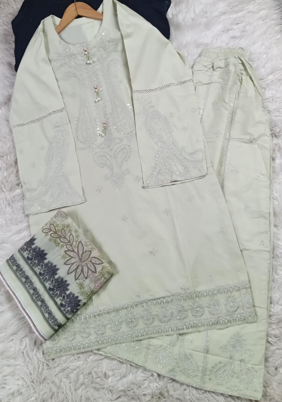 3 PIECE - EMBROIDERED LAWN SUIT