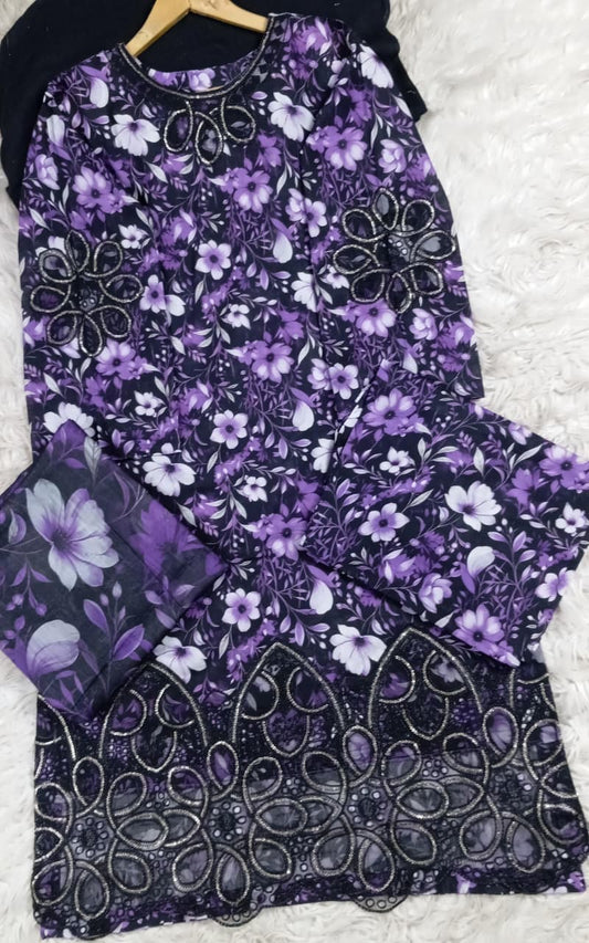 3 PIECE - EMBROIDERED LAWN SUIT
