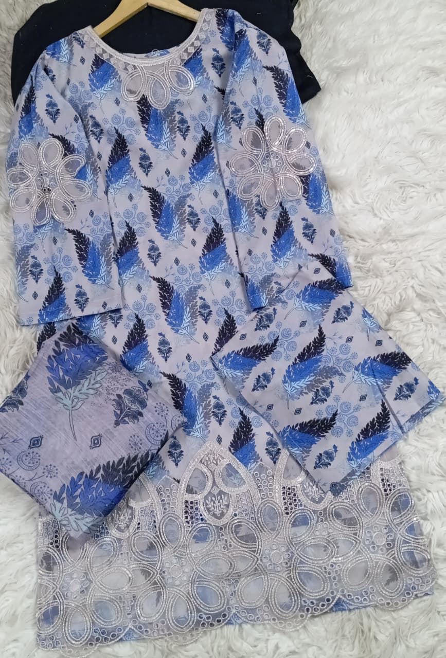 3 PIECE - EMBROIDERED LAWN SUIT