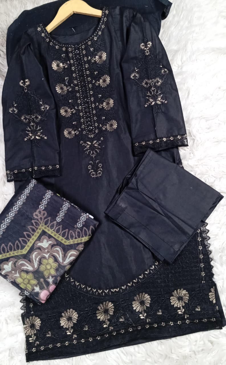 3 PIECE - EMBROIDERED LAWN SUIT